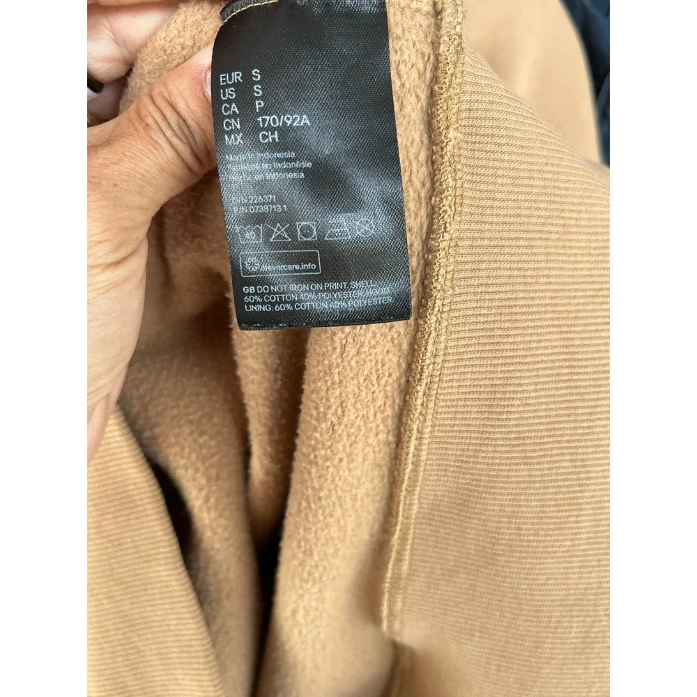 HM Divided Streetwear Rose Graphic Hoodie Tan Feel More Pleasure Sweatshirt - Picture 6 of 6